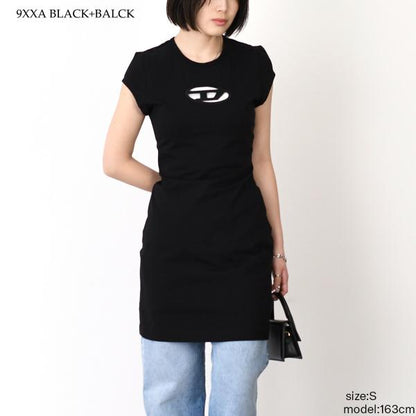 DIESEL D-ANGIEL Cotton Jersey Mini Dress 