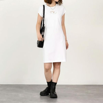 DIESEL D-ANGIEL Cotton Jersey Mini Dress 