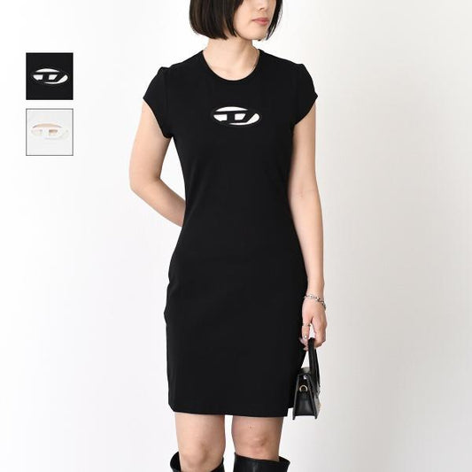 DIESEL D-ANGIEL Cotton Jersey Mini Dress 