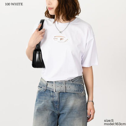 DIESEL T-BUXT-CROP-OD コットンジャージーTシャツ リラックスフィット