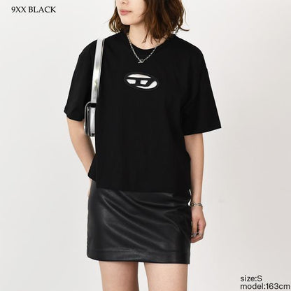 DIESEL T-BUXT-CROP-OD コットンジャージーTシャツ リラックスフィット