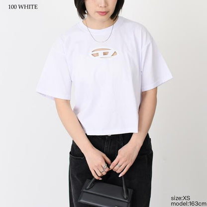 DIESEL T-BUXT-CROP-OD Cotton Jersey T-Shirt Relaxed Fit 