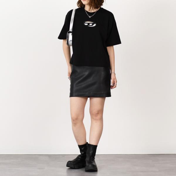 DIESEL T-BUXT-CROP-OD コットンジャージーTシャツ リラックスフィット
