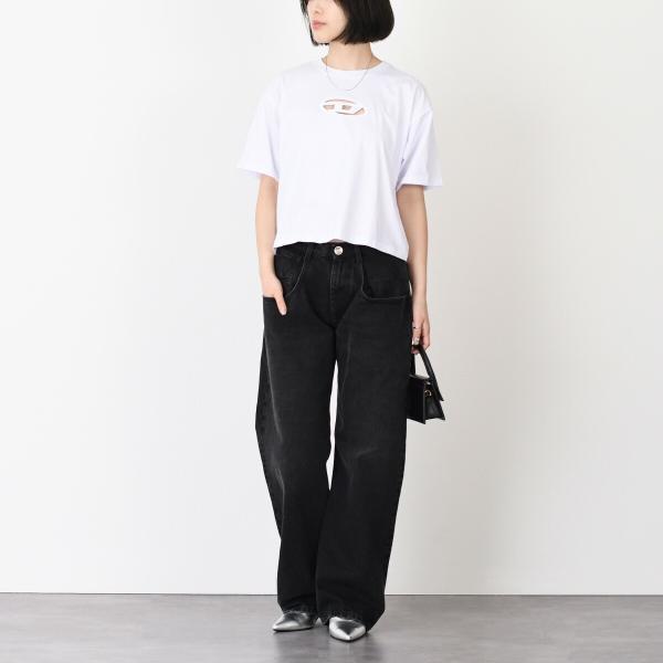 DIESEL T-BUXT-CROP-OD Cotton Jersey T-Shirt Relaxed Fit 