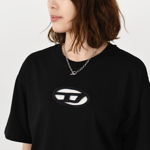 DIESEL T-BUXT-CROP-OD コットンジャージーTシャツ リラックスフィット