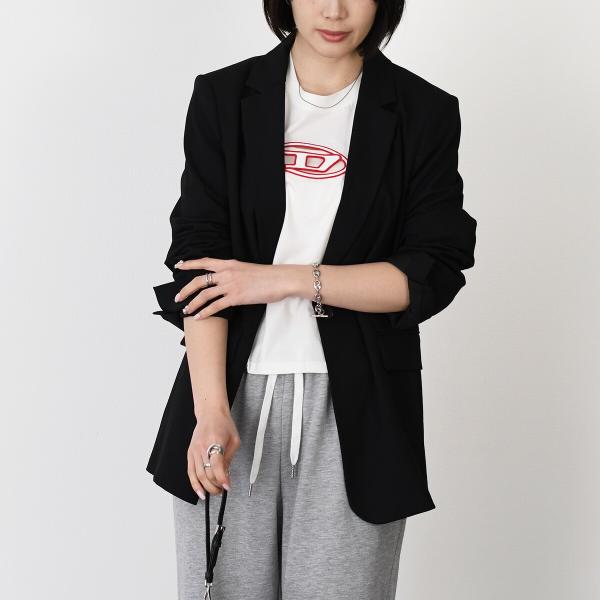 DIESEL T-BUXT-CROP-OD Cotton Jersey T-Shirt Relaxed Fit 
