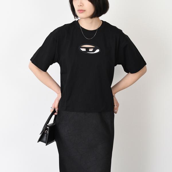 DIESEL T-BUXT-CROP-OD Cotton Jersey T-Shirt Relaxed Fit 