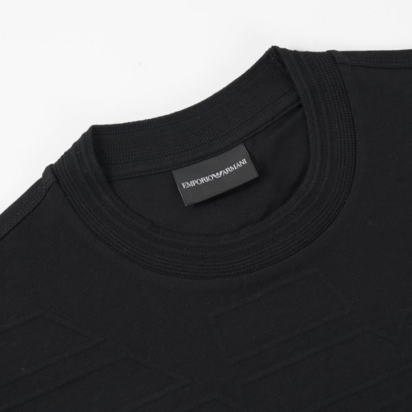EMPORIO ARMANI 헤비 저지 양각 로고 티셔츠 