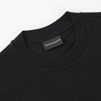 EMPORIO ARMANI 헤비 저지 양각 로고 티셔츠 