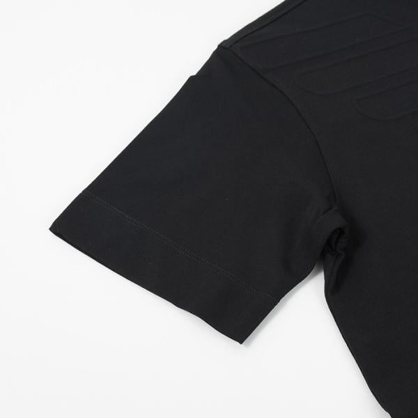 EMPORIO ARMANI 헤비 저지 양각 로고 티셔츠 