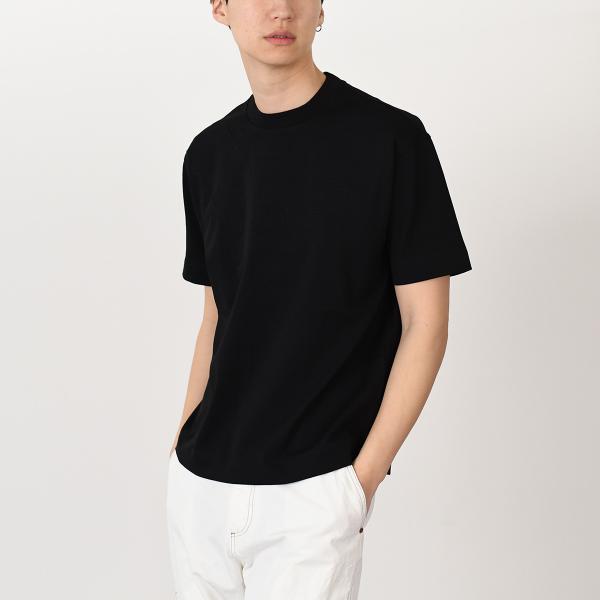EMPORIO ARMANI 헤비 저지 양각 로고 티셔츠 