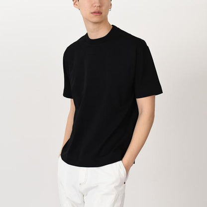 EMPORIO ARMANI 헤비 저지 양각 로고 티셔츠 