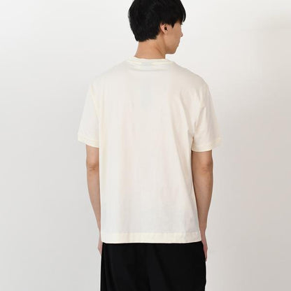 EMPORIO ARMANI 경량 저지 로고 자수 &amp; 리브 트림 T 셔츠 