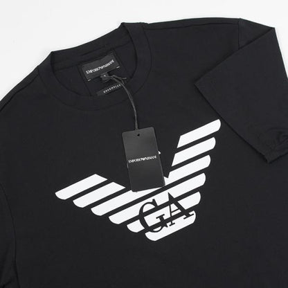 EMPORIO ARMANI 피마저지 로고 프린트 티셔츠 
