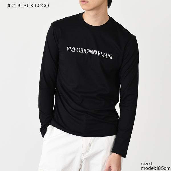 EMPORIO ARMANI 피마저지 로고 프린트 탑스 
