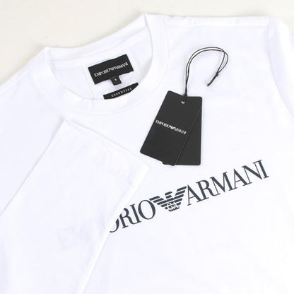 EMPORIO ARMANI 피마저지 로고 프린트 탑스 