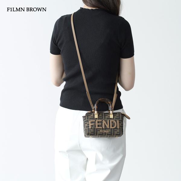 FENDI Small Boston bag in brown FF fabric 