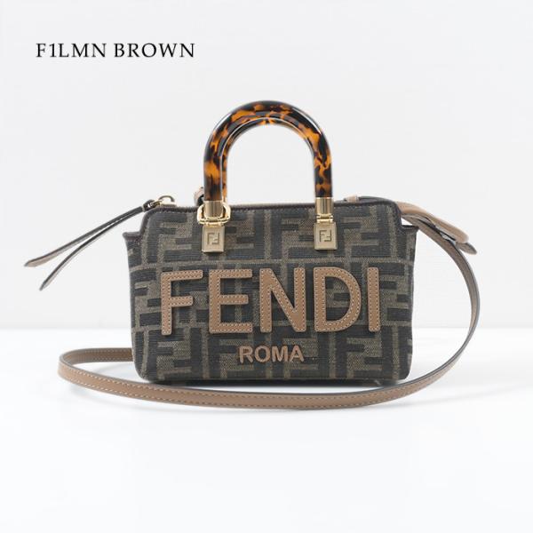 FENDI Small Boston bag in brown FF fabric 