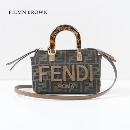 FENDI Small Boston bag in brown FF fabric 