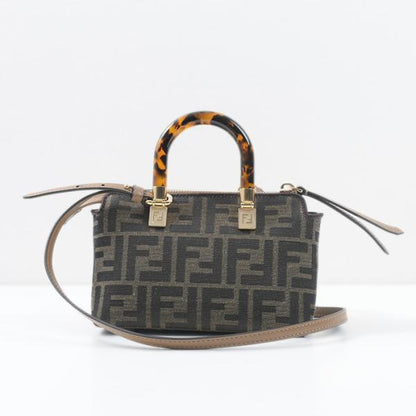 FENDI Small Boston bag in brown FF fabric 