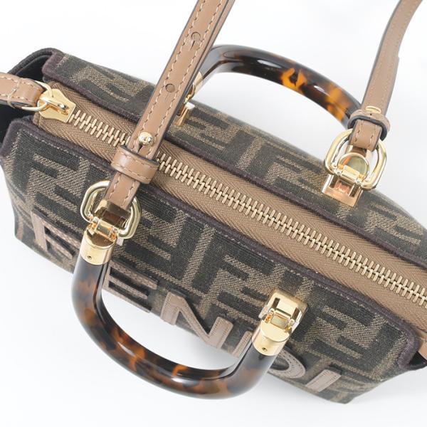 FENDI Small Boston bag in brown FF fabric 