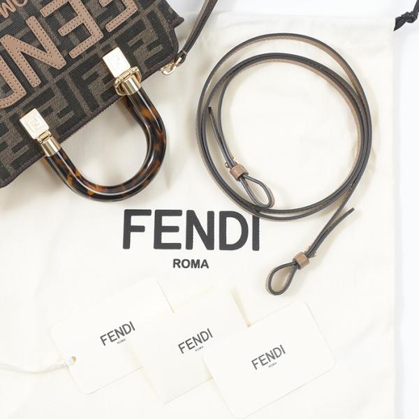 FENDI Small Boston bag in brown FF fabric 