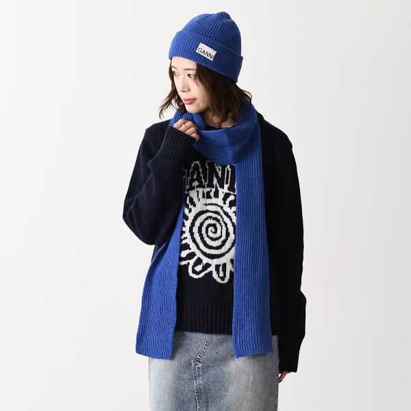 GANNI リブニットマフラー