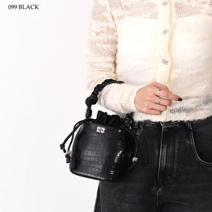 GANNI ガニー GANNI BOU BUCKET BAG CROCO