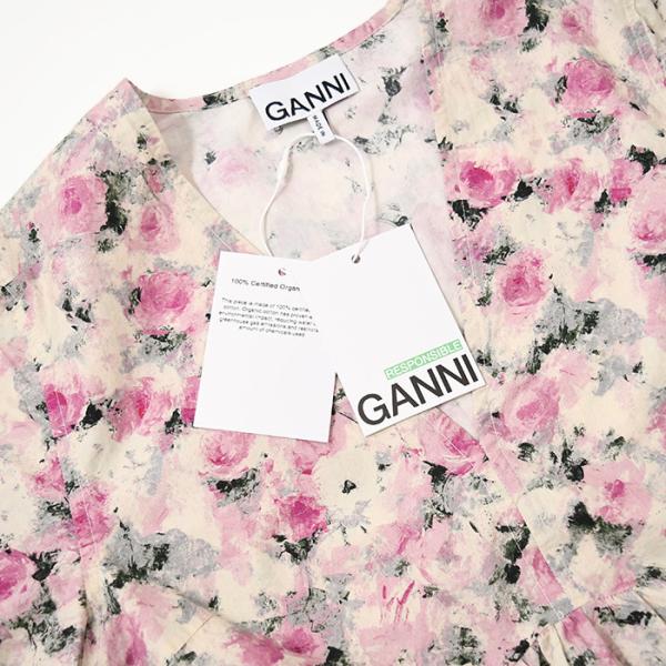 GANNI 플로럴 블라우스 
