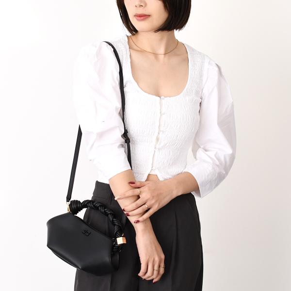 GANNI Cotton poplin smoke blouse 