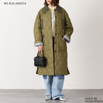 GANNI QUILT RAGLAN MIDI COAT