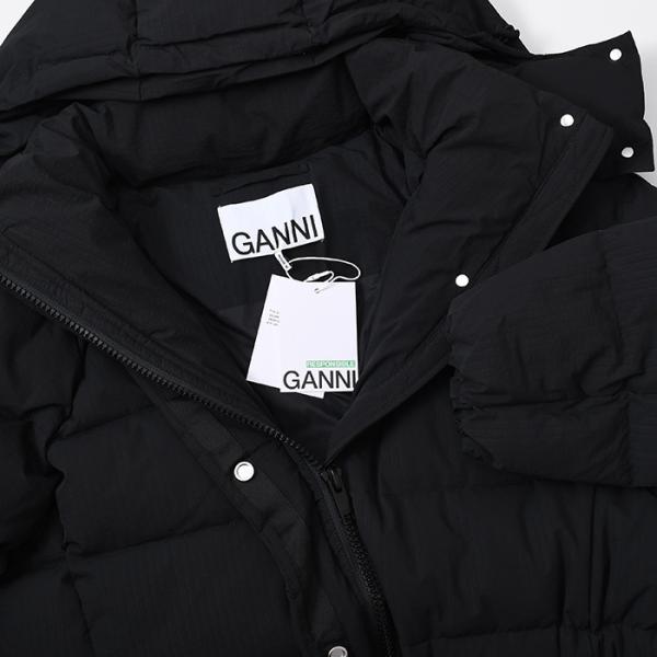 GANNI TECH SEERSUCKER PUFFER DOWN COAT