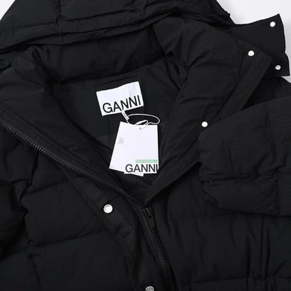 GANNI TECH SEERSUCKER PUFFER DOWN COAT
