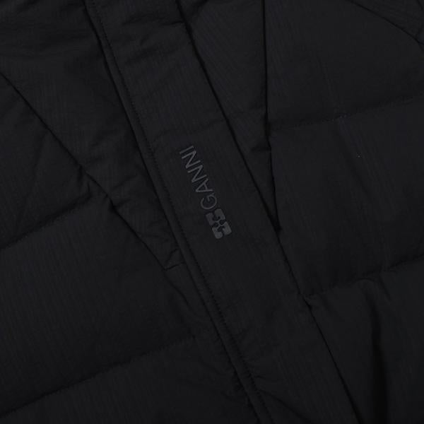 GANNI TECH SEERSUCKER PUFFER DOWN COAT