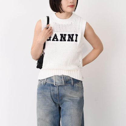 GANNI COTTON ROPE VEST 