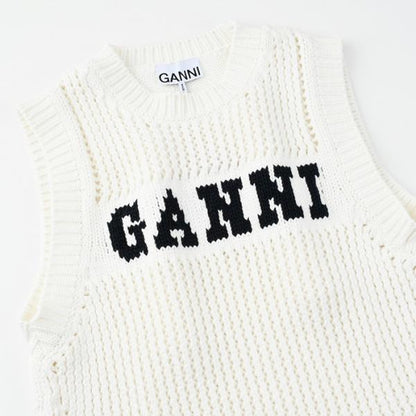 GANNI COTTON ROPE VEST