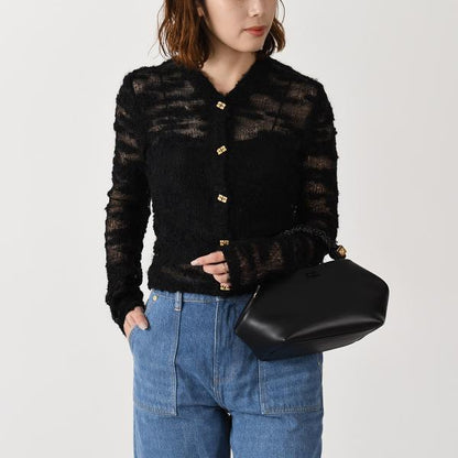 GANNI ALPACA MOHAIR BOUCLE CARDIGAN