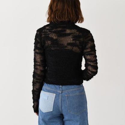 GANNI ALPACA MOHAIR BOUCLE CARDIGAN