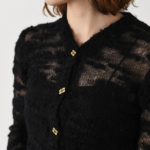 GANNI ALPACA MOHAIR BOUCLE CARDIGAN