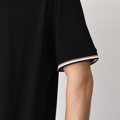 HUGO BOSS コットンジャージー Tシャツ シグネチャーストライプカフ