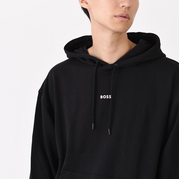 HUGO BOSS ヒューゴボス WESMALLHOOD フリースフーディ コットンテリー コントラストロゴ