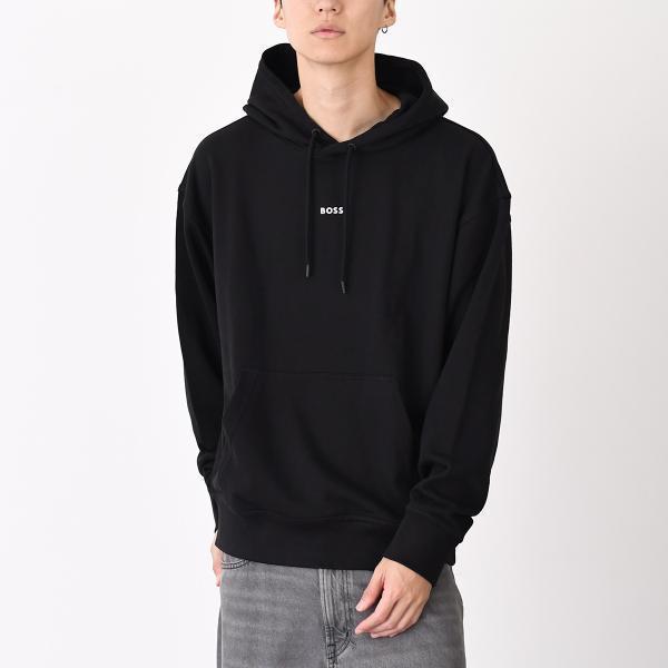 HUGO BOSS ヒューゴボス WESMALLHOOD フリースフーディ コットンテリー コントラストロゴ