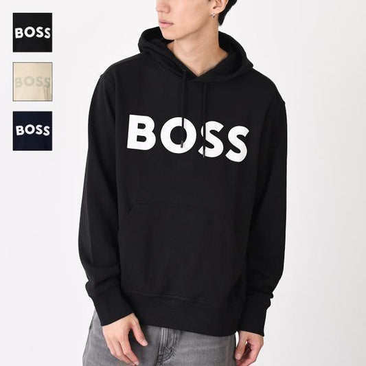 HUGO BOSS ヒューゴボス WEBASIC HOOD リラックスフィットフーディ コットンテリー ラージロゴ