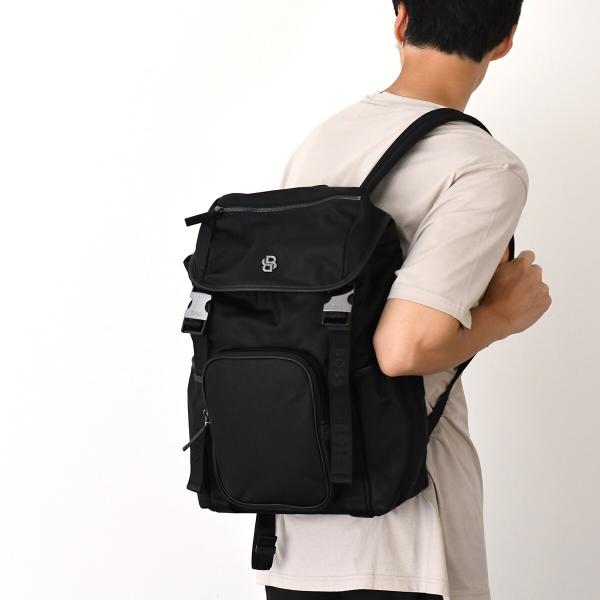 HUGO BOSS DOUBLE Bモノグラム フラップバックパック