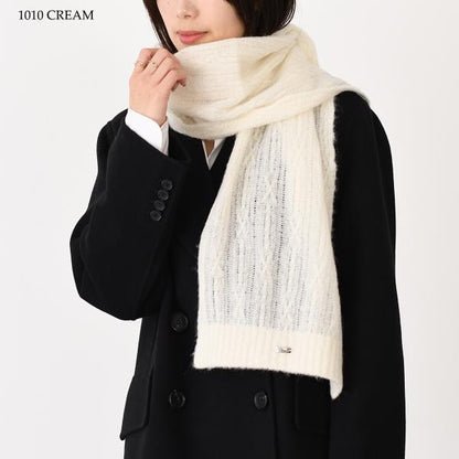 HERNO ヘルノ RESORT ケーブルニット＆アルパカウール スカーフ