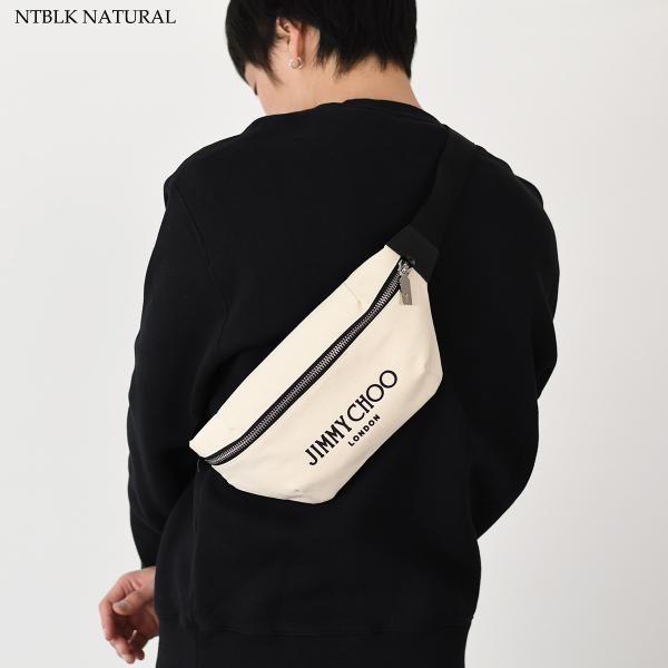 JIMMY CHOO FINSLEY キャンバスベルトバッグ