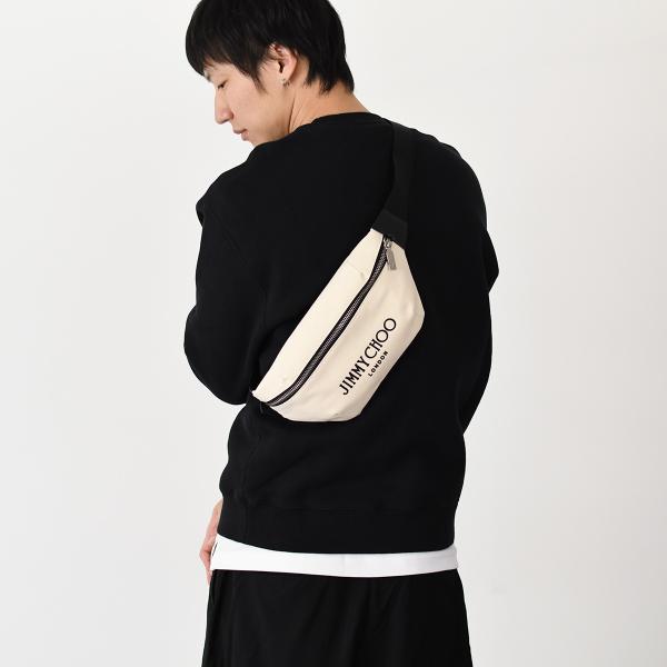JIMMY CHOO FINSLEY キャンバスベルトバッグ