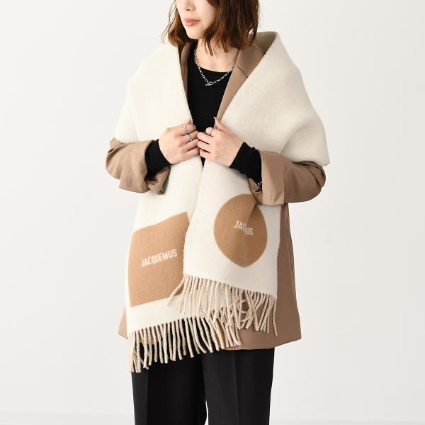 JACQUEMUS L'ECHARPE ROND CARRE Wool scarf 