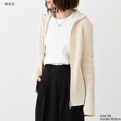 JILSANDER コットン リブ ニット カーディガン