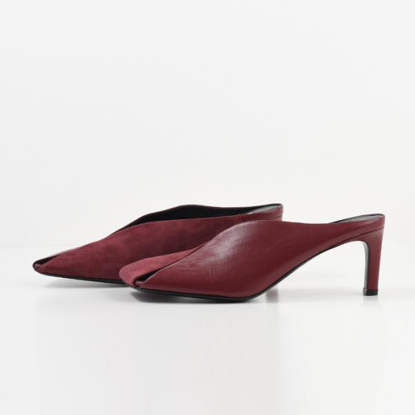 JILSANDER Leather Square Toe High Heel Mules 